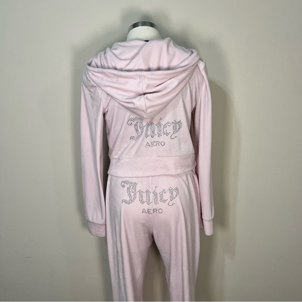 Juicy Couture x Aeropostale Baby Pink Velour Tracksuit Set Y2K Women’s Size M - Picture 7 of 15